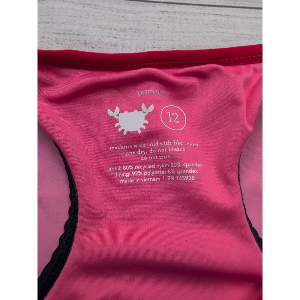 12 Primary Pink Tankini Top